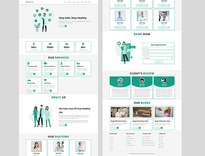 Health Care Website back end development bootstrap design front end development html css javascript landing pages responsive website uiux design website website design website template