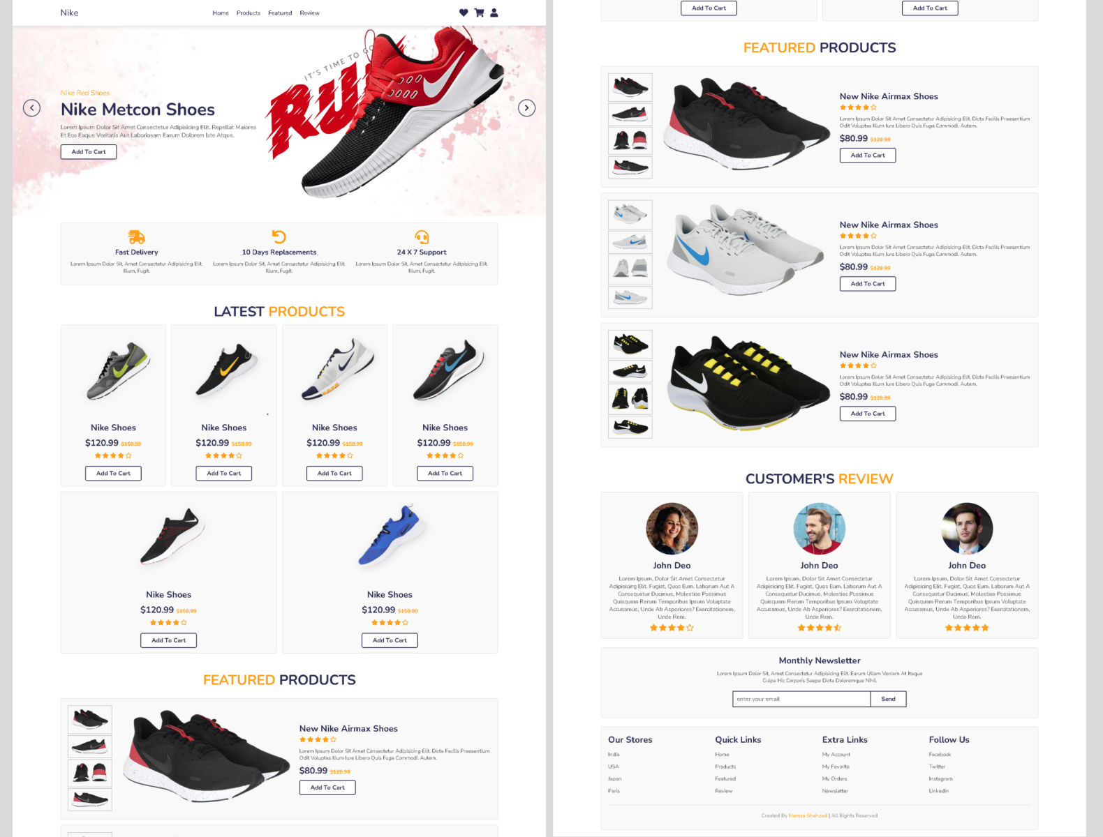 Shoes Website by Hamza Shehzad on Dribbble
