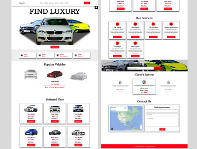 Luxury Cars Website back end development bootstrap design front end development html css javascript landing pages responsive website uiux design web development web programming website website design website template