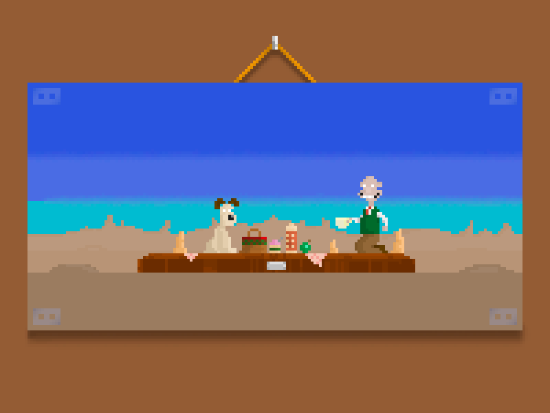 [Wallace & Gromit - A Grand Day Out] gromit movies pixel pixelart wallace