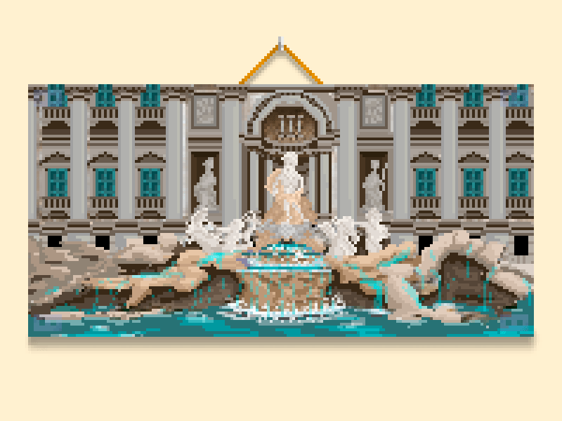 [La Fontana di Trevi] pixel pixelart roma