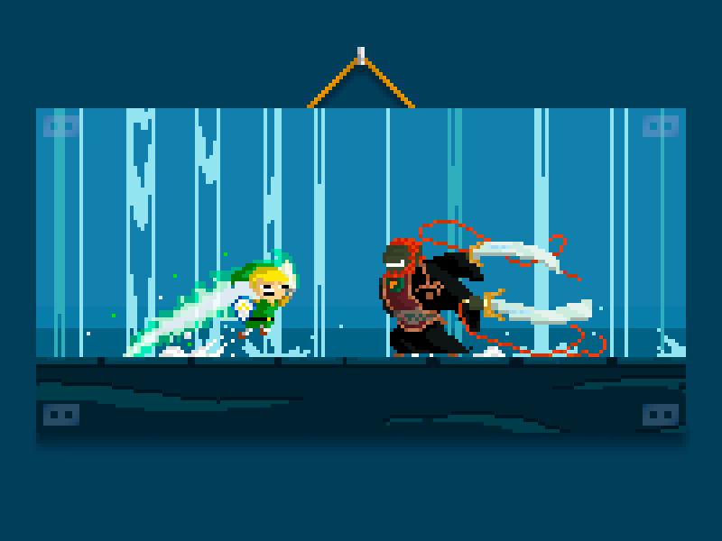 [Link & Ganon - The Wind Waker] battle epic link pixel pixelart videogames wind waker zelda
