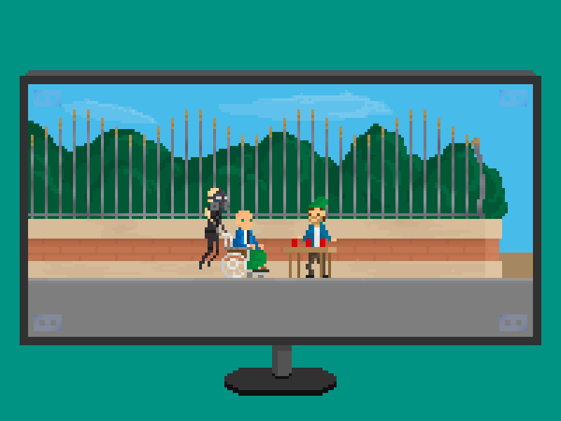 [Psycho Mantis & Xavier - Day in the park] animation comic gambling pixel pixelart video game