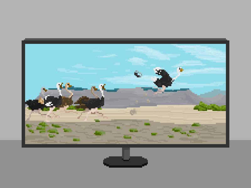 [My biggest fear - Galaxy S8 Commercial] animals mobile ostrich pixel pixelart s8