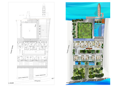 Master Plan Color Rendering architectural presentation architectural rendering auto cad elevation rendering master plan master plan rendering photoshop rendering plan coloring plan rendering presentation drawings space planing