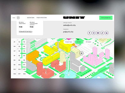 UNIT Navigation 2d animation city design flat graphic design illustration innovation interaction interface map master plan navigation page switch ui ux vector web website