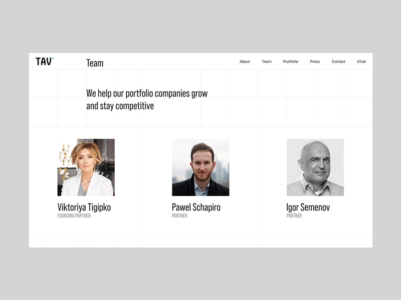 Venture Firm Team Page