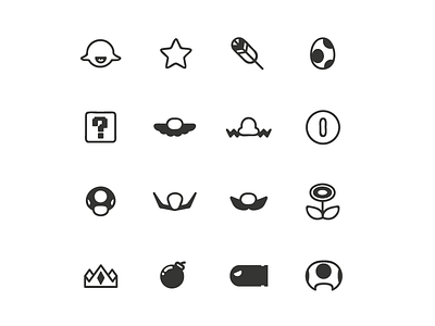 Mario Icons characters game iconography icons mario vector video game