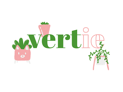 Vertie branding design font illustration logo plant plants procreate sketch text