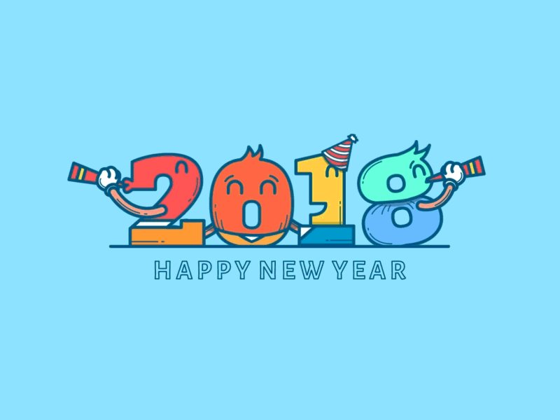 New Year Greeting Animation 2018 animation confetti new year