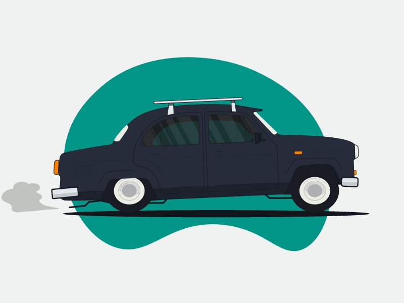 Indian Taxi 2d animation after effect after effects animation animation 2d car car app flat gif illustration india indian culture taxi vector