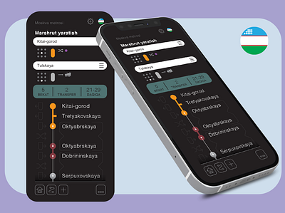 Moscow Metro app graphic design map metor ui uix