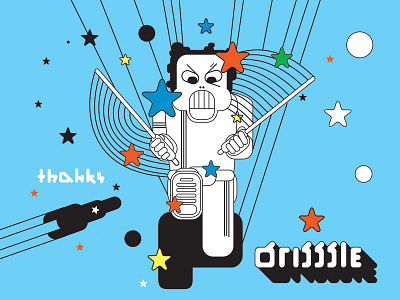Dribbble Debut! debut illustration thanks