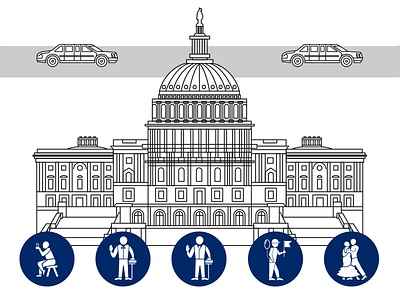 Day of the inauguration of the US president. infographica timeline