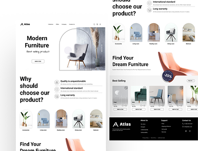 Atlas Project app branding design furniture graphic design homepage illustration logo typography ui ux vector web