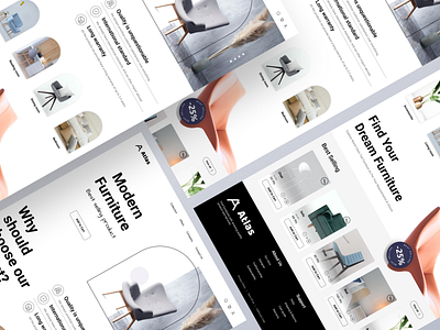 Atlas Project app branding design furniture graphic design homepage illustration logo ui vector web