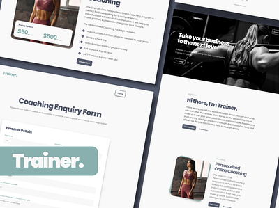 Trainer - Online Coach Framer Template design framer framer template graphic design online coach personal trainer responsive ui ux