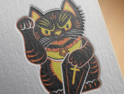 Old School Halloween lucky Cat cat design halloween illustration illustrator photoshop vector