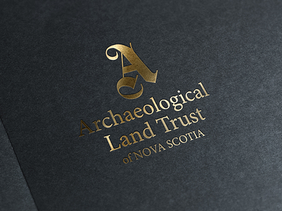 Archaeological Land Trust of Nova Scotia Rebrand brand gold gold foil logo nova scotia rebrand type