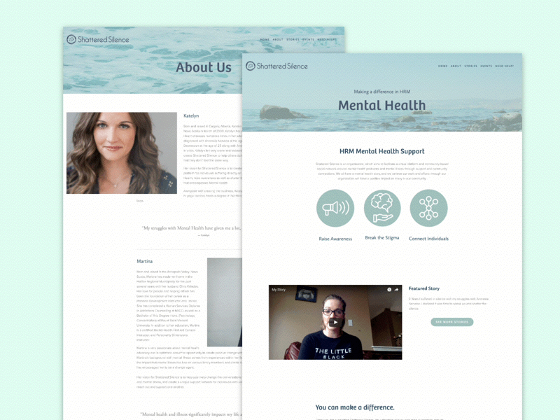 Shattered Silence Website Design east coast halifax mental health nova scotia squarespace website design