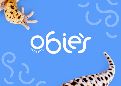 Obie's Worms Logo Design branding gecko lizard logo pet design pet food reptiles type wordmark wordmarks
