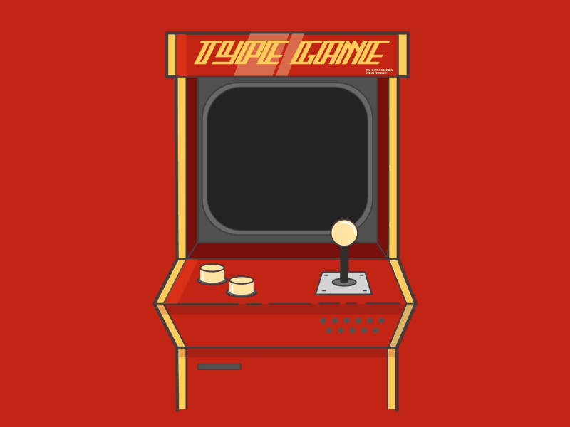 Type Arcade Machine 2d animate animation arcade game gif illustration play type vector