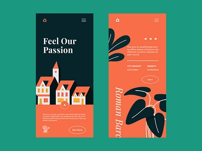 Barcelona Vibes colour palette illustration mobile mobile app mobile app design mobile design mobile ui typography ui ux web web design website