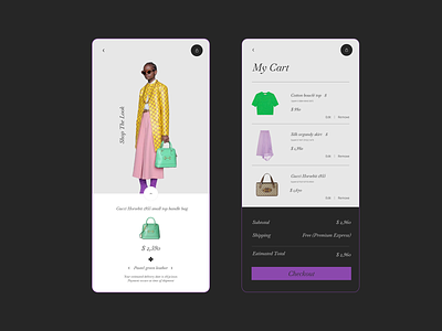 Shopping App cart fashion app fashion design gucci mobile mobile app mobile app design mobile design mobile ui product design shopping app shopping bag typography ui ux web