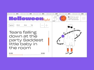 Halloween2020 dribbble dribbbleweeklywarmup ghost helloween helooween2020 illustration illustration art illustrations illustrator music playlist shop web design