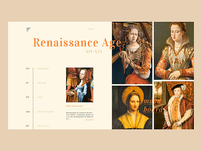 The Renaissance animation app art branding colour palette design fashion flat historic illustration motion motion animation old typography ui ux vector web web design website