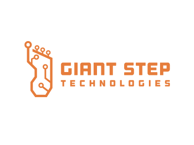 Giant Step Tech Logo circuit electronic foot logo tech