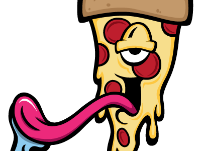 Pizza Character illustration one eye pizza tounge