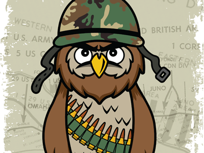 Army Owl army illustration map military owl