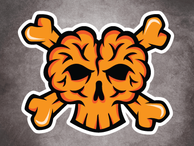 Danger Brain Skull sticker design illustration skull sticker