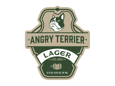 Angry Terrier Lager Label design beer beer label dog illustration lager packaging terrier