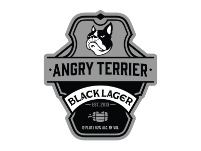 Angry Terrier Blacklager Label design beer beer label dog illustration lager packaging terrier