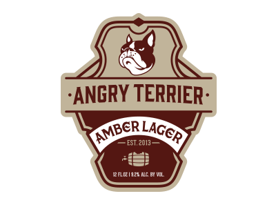 Angry Terrier Amberlager Label beer beer label dog illustration lager packaging terrier