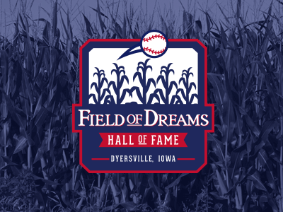 Field Of Dreams Hall Of Fame Logo baseball blue field of dreams hall of fame logo red