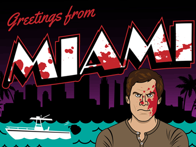 Dexter Postcard dexter illustration miami postcard show tv