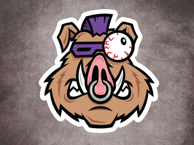 Bebop sticker design bebop henchman hog illustration sticker tmnt vector villain