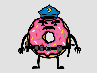 Cop Donut character cop donut illustration vector