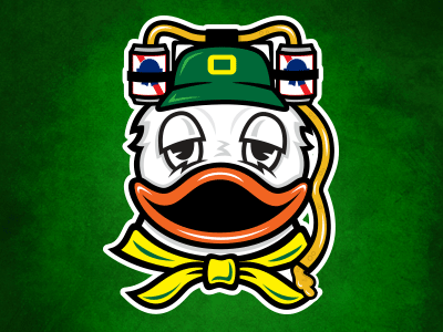 Drunk Oregon Duck mascot