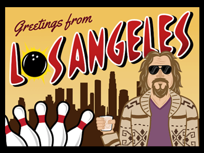 The Big Lebowski Postcard design