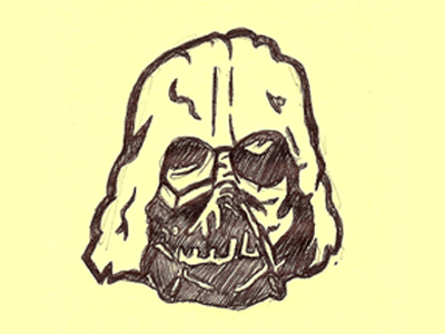 Vader Helmet (Force Awakens) drawing post it star wars vader