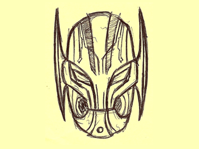 Ultron head doodle doodle drawing marvel ultron villain