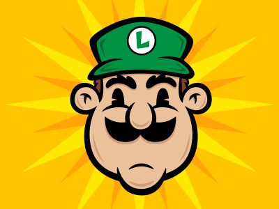 Luigi Head illustration by Ryan Davis on Dribbble