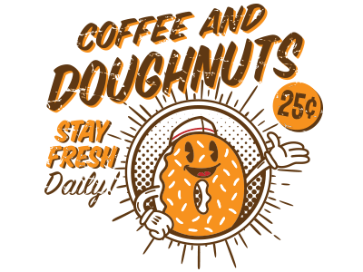 Coffee & Doughnuts t-shirt design