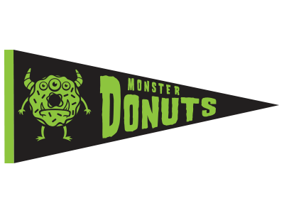 Monster Donuts Pennant donuts illustrations monster pennant