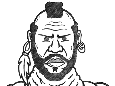 I pity the fool doodle drawing mr t pop culture sketch