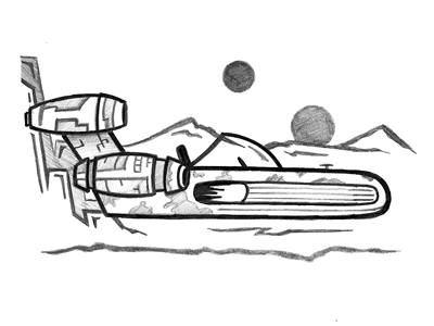 Lukes Landspeeder doodle